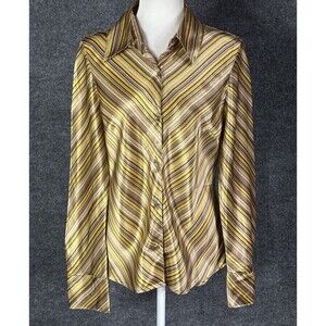 Old Navy Herringbone Striped Button Down Shirt Women Size Large AE4020